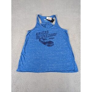 Kansas Speedway Shirt Womens XL Blue NASCAR Racing Tank Top Car‎ Design New